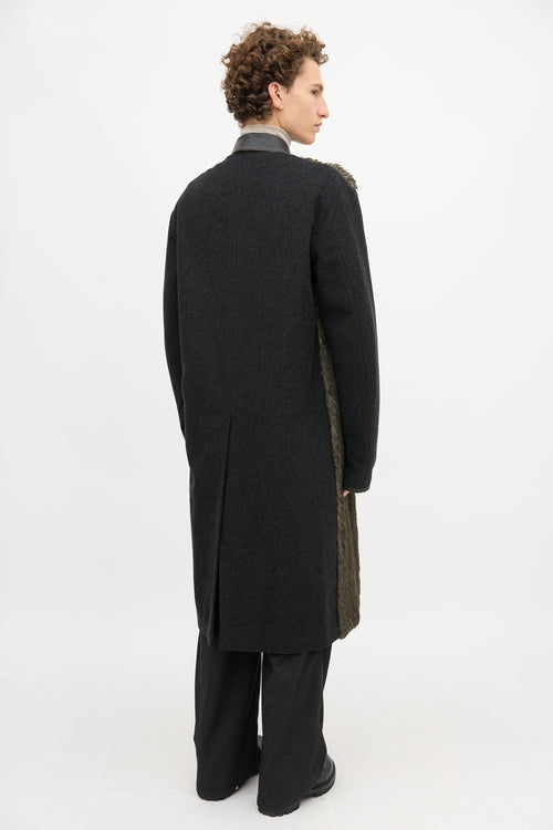 Prada 2009 Wool & Faux Fur Coat