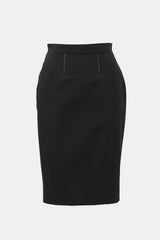 Prada 2009 Leather Trim Pencil Skirt