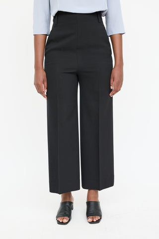 Prada 2011 Wool Wide Leg Cropped Trouser