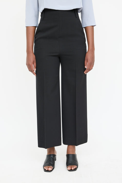 Prada 2011 Wool Wide Leg Cropped Trouser
