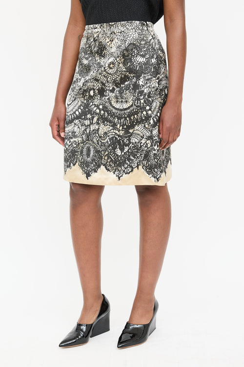 Prada SS 2011 Silk Lace Patterned Skirt