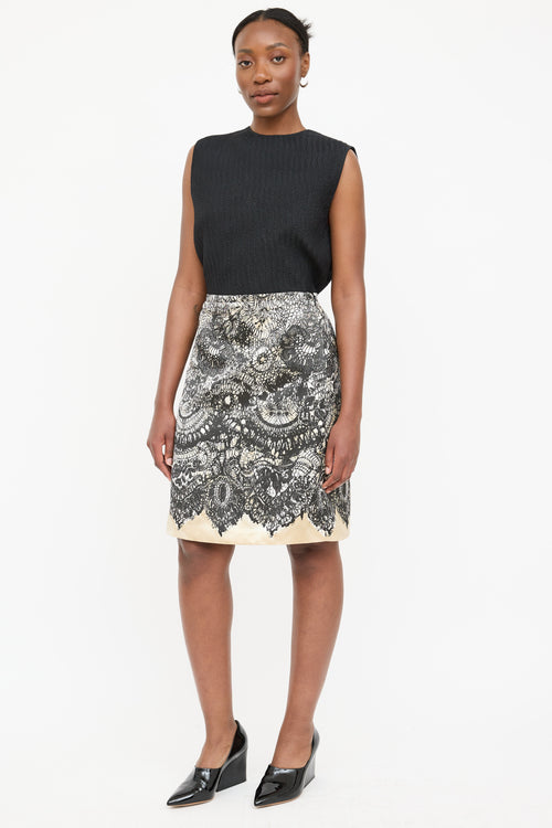 Prada SS 2011 Silk Lace Patterned Skirt