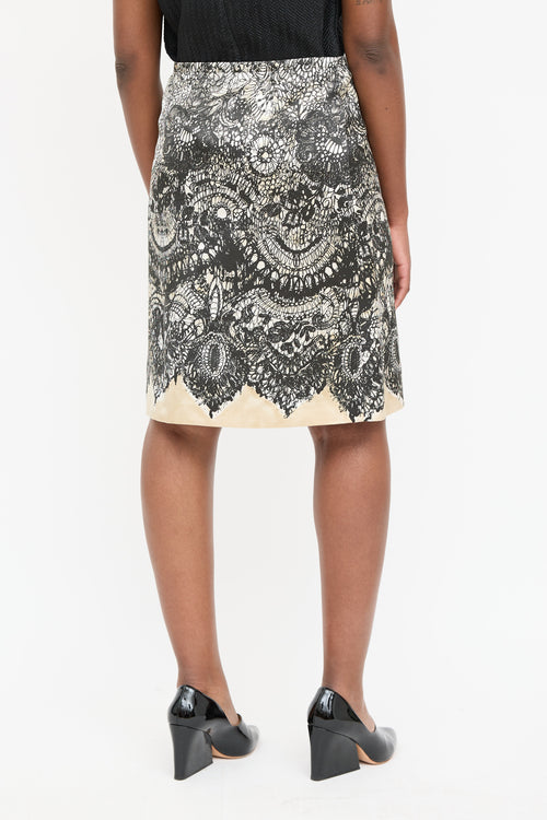 Prada SS 2011 Silk Lace Patterned Skirt