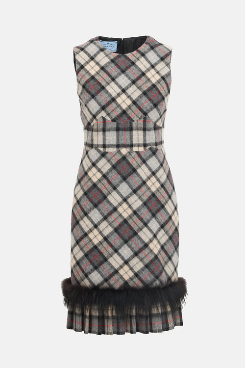 Prada 2011 Wool Plaid Shift Dress