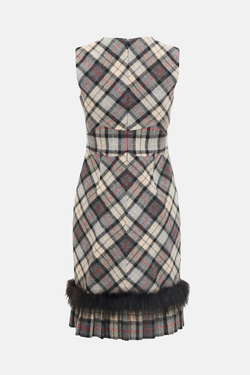 Prada 2011 Wool Plaid Shift Dress