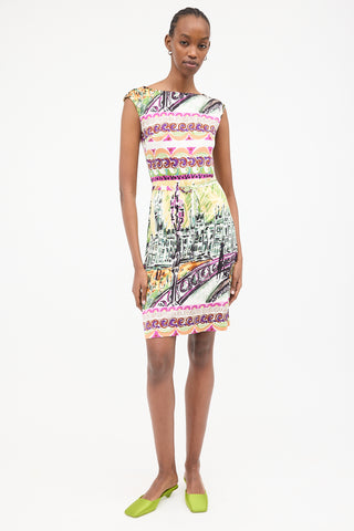Prada 2012 Le Voyageur Silk Printed Dress
