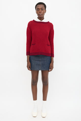 Prada 2012 Wool Check Knit Sweater