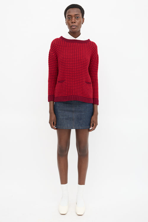 Prada 2012 Wool Check Knit Sweater