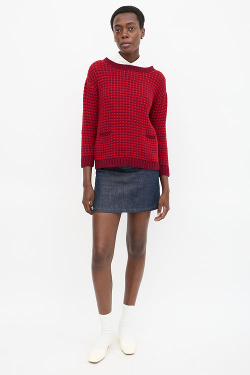 Prada 2012 Wool Check Knit Sweater