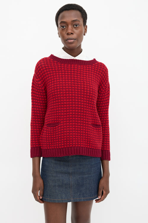 Prada 2012 Wool Check Knit Sweater