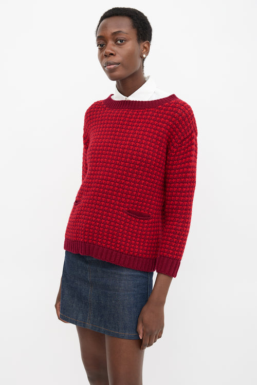 Prada 2012 Wool Check Knit Sweater