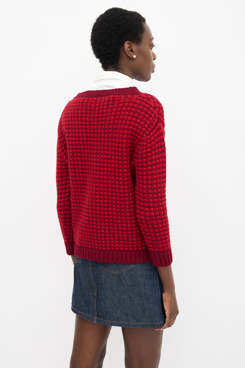 Prada 2012 Wool Check Knit Sweater