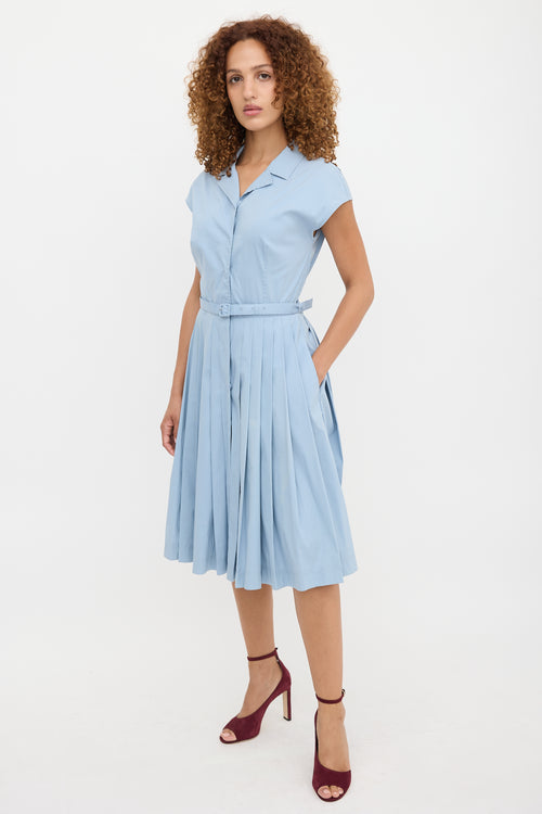 Prada 2012 Pleated Belted Dress