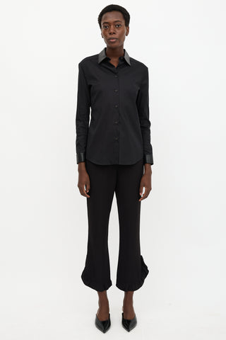 Prada 2013 Leather Trim Shirt