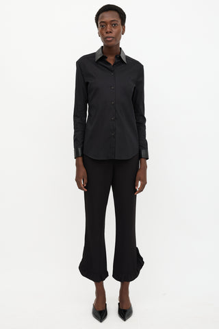 Prada 2013 Leather Trim Shirt