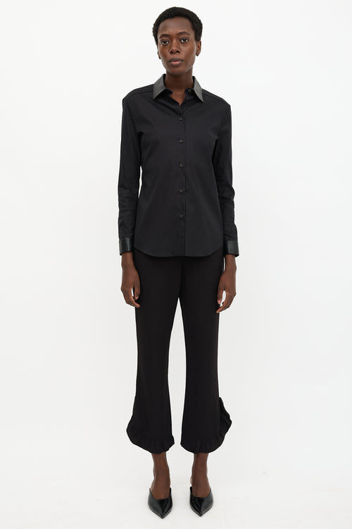 Prada 2013 Leather Trim Shirt