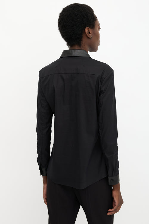 Prada 2013 Leather Trim Shirt