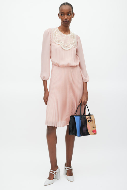 Prada 2017 Black & Multicolour Saffiano Girl Print Bag