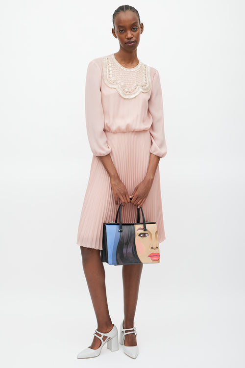 Prada 2020 Black & Multicolour Saffiano Girl Print Bag