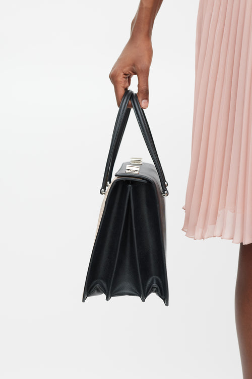 Prada 2018 Black & Multicolour Saffiano Girl Print Bag