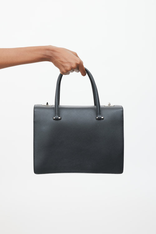 Prada 2016 Black & Multicolour Saffiano Girl Print Bag