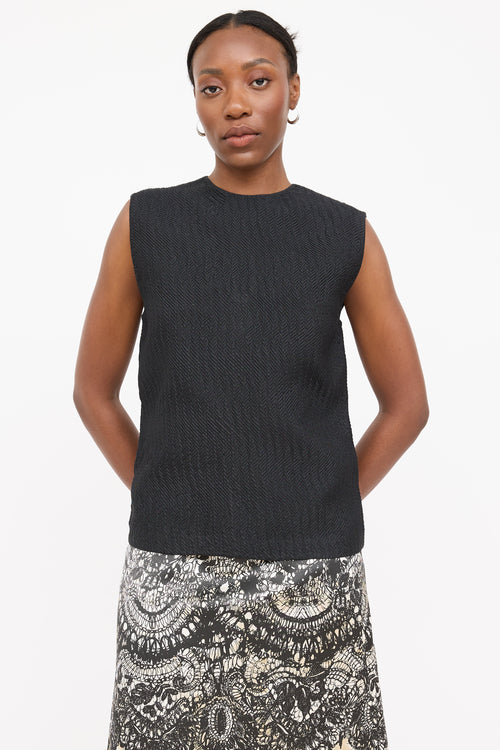 Prada 2014 Nylon Pleated Top