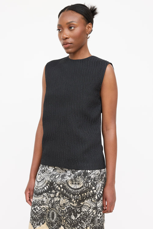Prada 2014 Nylon Pleated Top