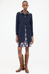 Prada 2015 Wool Chain Trim Coat