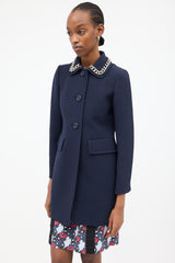 Prada 2015 Wool Chain Trim Coat