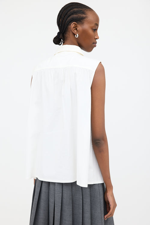 Prada 2016 Sleeveless Button Up Blouse