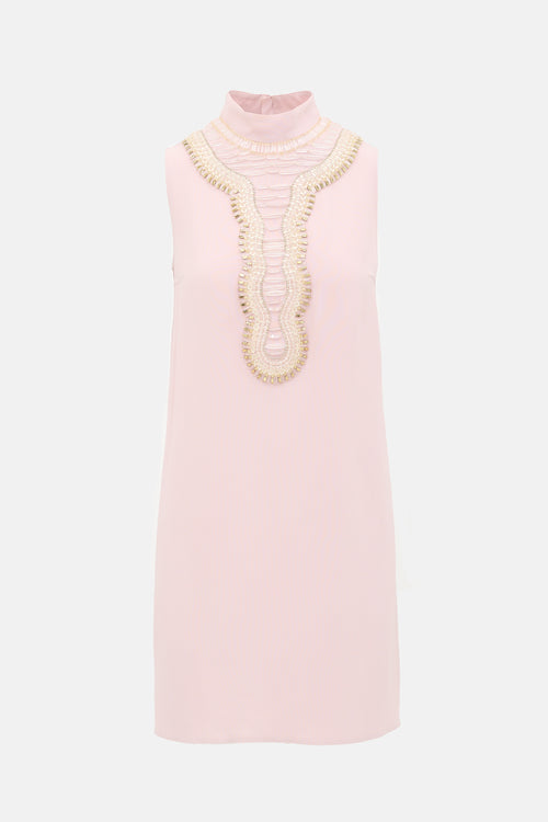 Prada 2017 Crepe Embellished Dress