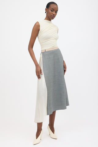 Prada 2018 Asymmetric Panel Skirt