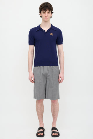 Prada 2018 Intarsia Logo Polo