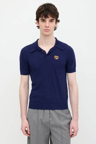 Prada 2018 Intarsia Logo Polo