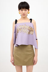 Prada SS 2020 Leather Sequin Top