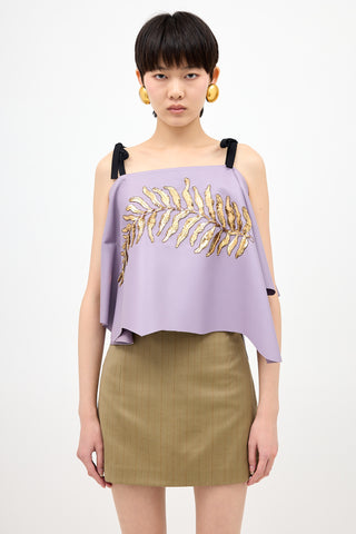 Prada SS 2020 Leather Sequin Top