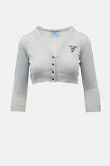 Prada 2021 Cropped Logo Cardigan