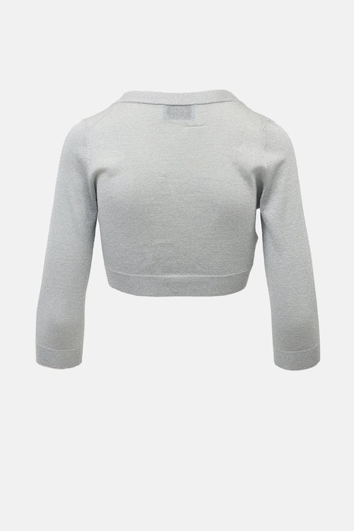 Prada 2021 Cropped Logo Cardigan