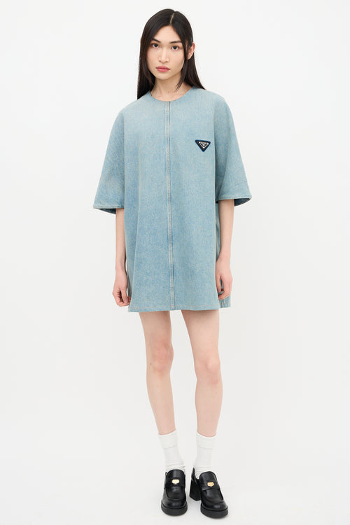 Prada 2021 Denim Short Sleeve Dress