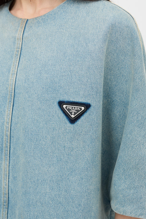 Prada 2021 Denim Short Sleeve Dress