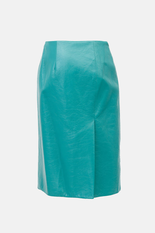 Prada 2021 Leather Wrap Skirt