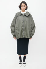 Prada 2022 Re-Nylon Green Belted Jacket
