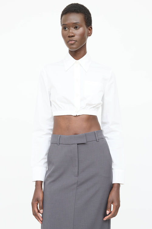 Prada 2022 Cropped Logo Shirt