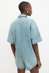 Prada 2022 Distressed Denim Romper