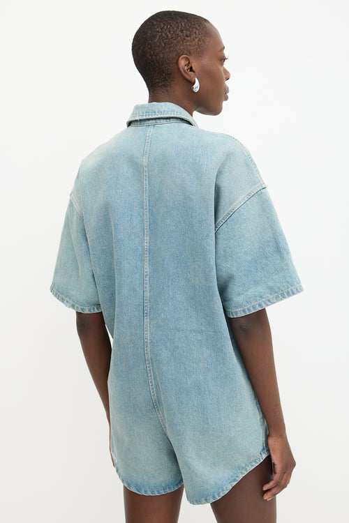 Prada 2022 Distressed Denim Romper