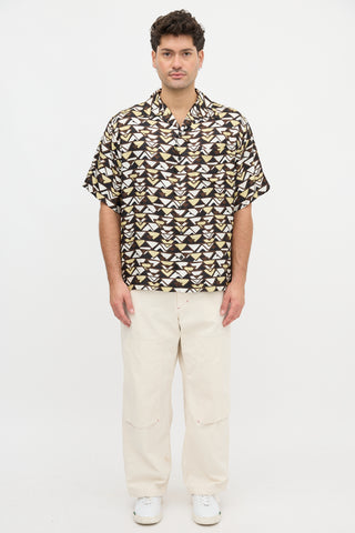Prada 2023 Silk Triangle Print Shirt