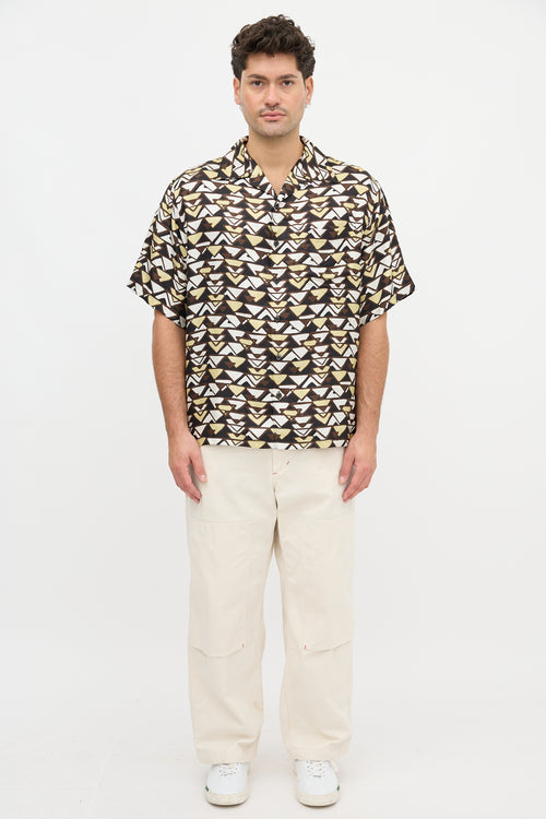 Prada 2023 Silk Triangle Print Shirt