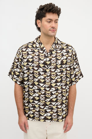 Prada 2023 Silk Triangle Print Shirt