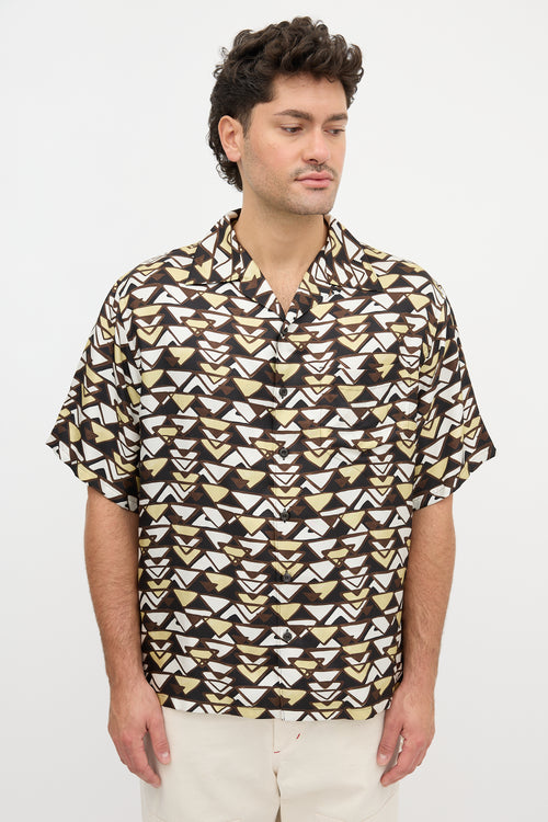 Prada 2023 Silk Triangle Print Shirt
