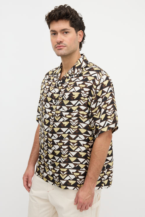 Prada 2023 Silk Triangle Print Shirt